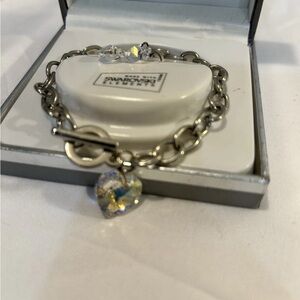 Swarovski Silver Bracelet with Heart Charm